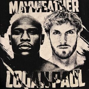 Gildan Cotton Black T-Shirt MAYWEATHER/LOGAN PAUL Boxing Match size‎ Large